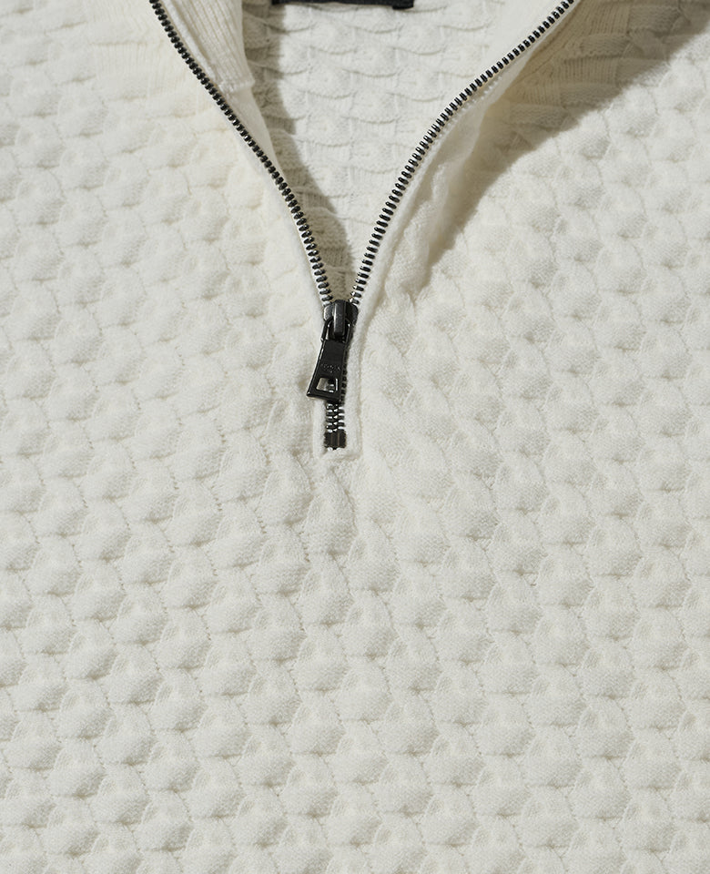 ハーフジップニット