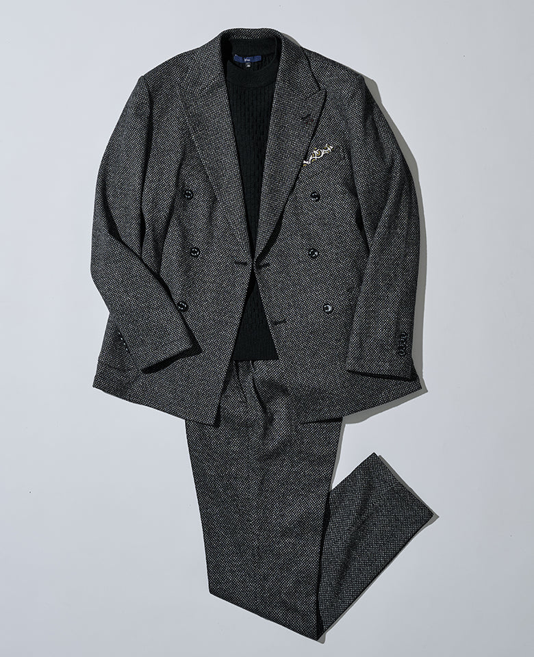 グレーセットアップフルコーディネート3点セット