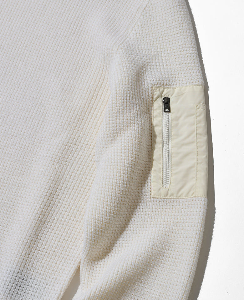 ワッフルニットプルオーバー