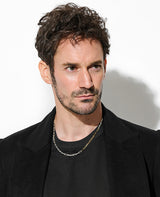 トライアングルロングチェーンバイカラーネックレス