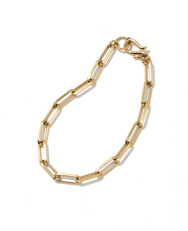 K18 トライアングルロングチェーンブレスレット　スリム