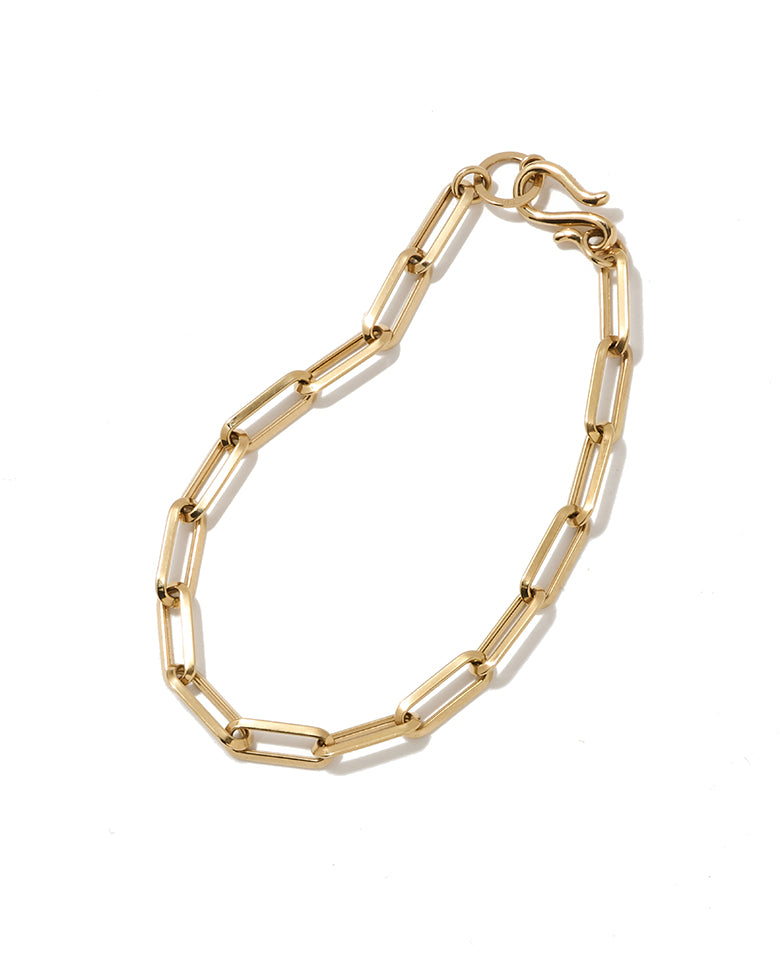 K18 トライアングルロングチェーンブレスレット　スリム