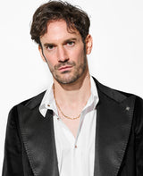 K18 トライアングルロングチェーンネックレス　スリム