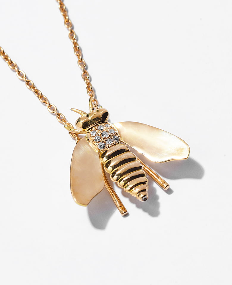 BEE Necklace YG 18k with Diamonds