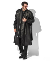 leather drape coat