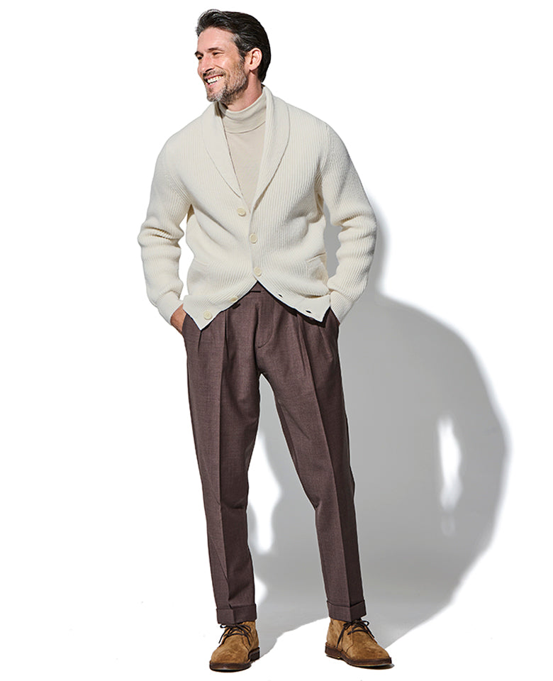 ショールカラーカーディガン