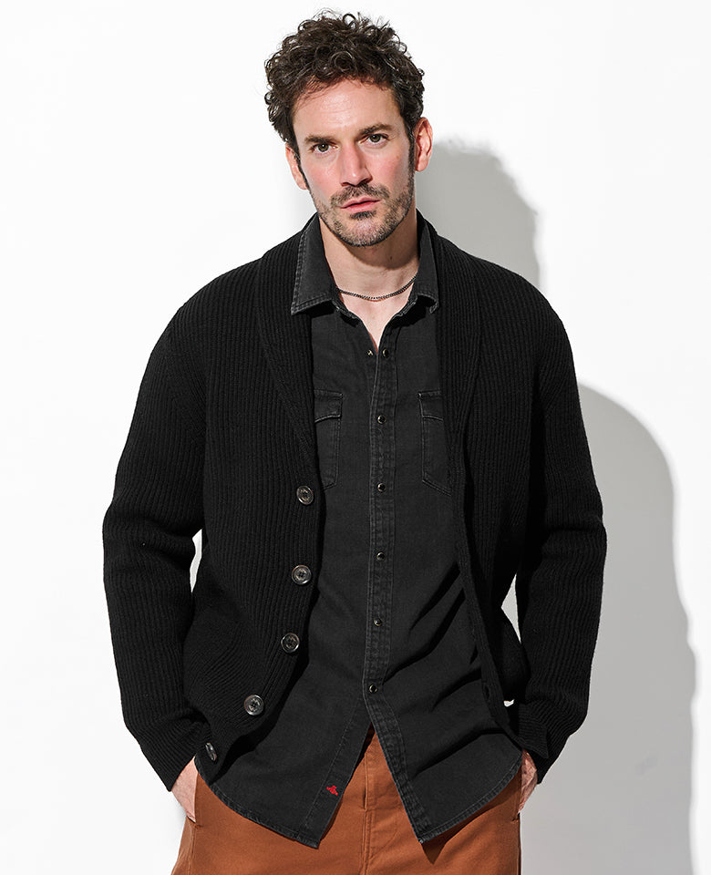 ショールカラーカーディガン