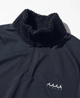 ボアネック ハーフジップ プルオーバー