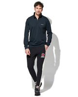 ボアネック ハーフジップ プルオーバー