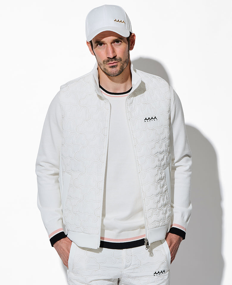 ジオメトリックウェーブ キルティングセットアップ(ホワイト)