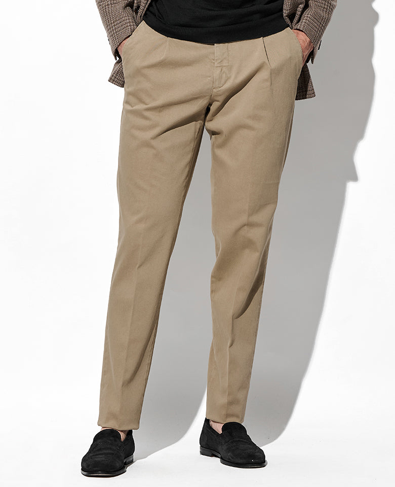 LEON別注 1プリーツコットンストレッチパンツ