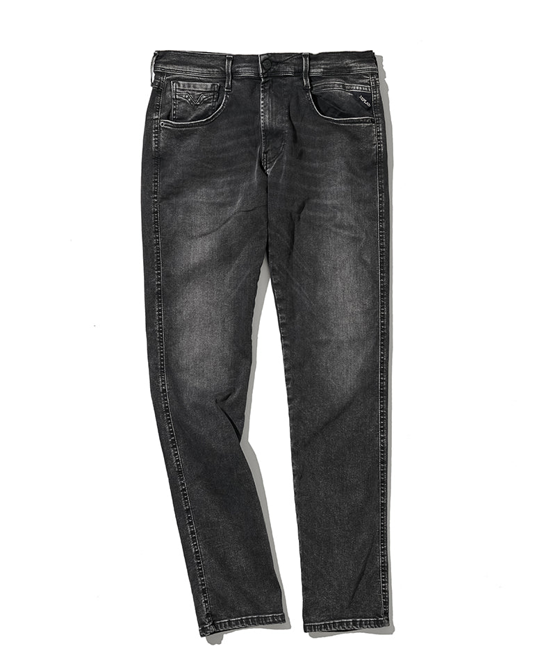 スリムフィットANBASS HYPERFLEXブラックストレッチデニム