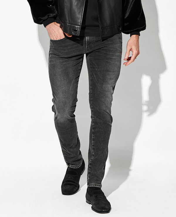 スリムフィットANBASS HYPERFLEXブラックストレッチデニム