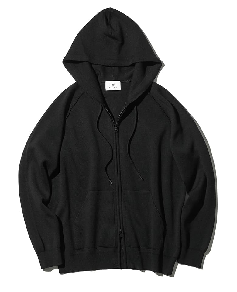 Wool Knit Full Zip Parka