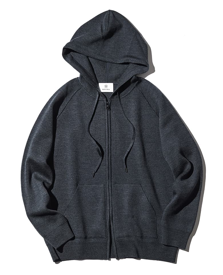 Wool Knit Full Zip Parka