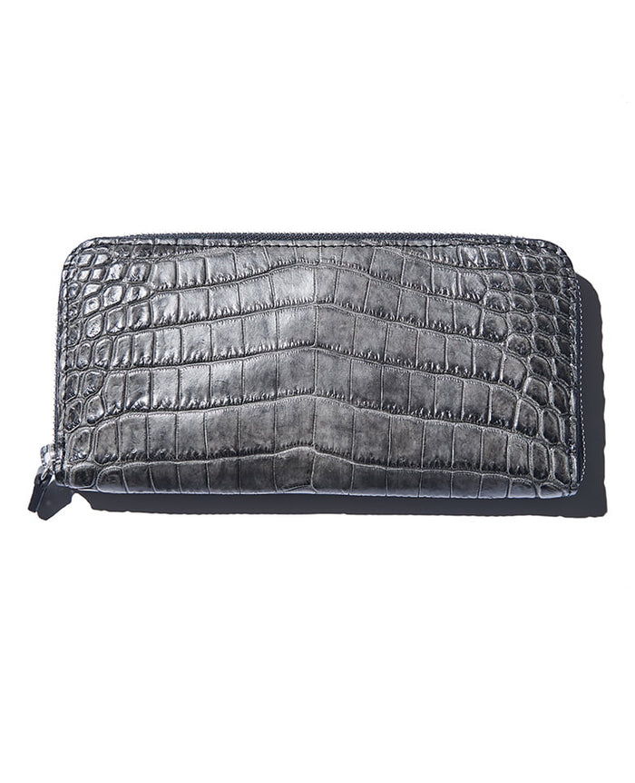 クロコダイル ポロサス墨染め ラウンドウォレット – 買えるLEON