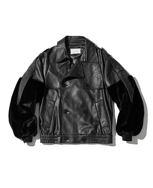 エコレザートレンチブルゾン