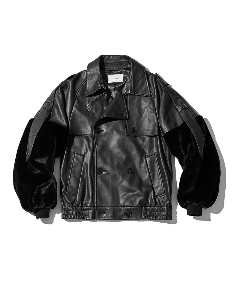 エコレザートレンチブルゾン