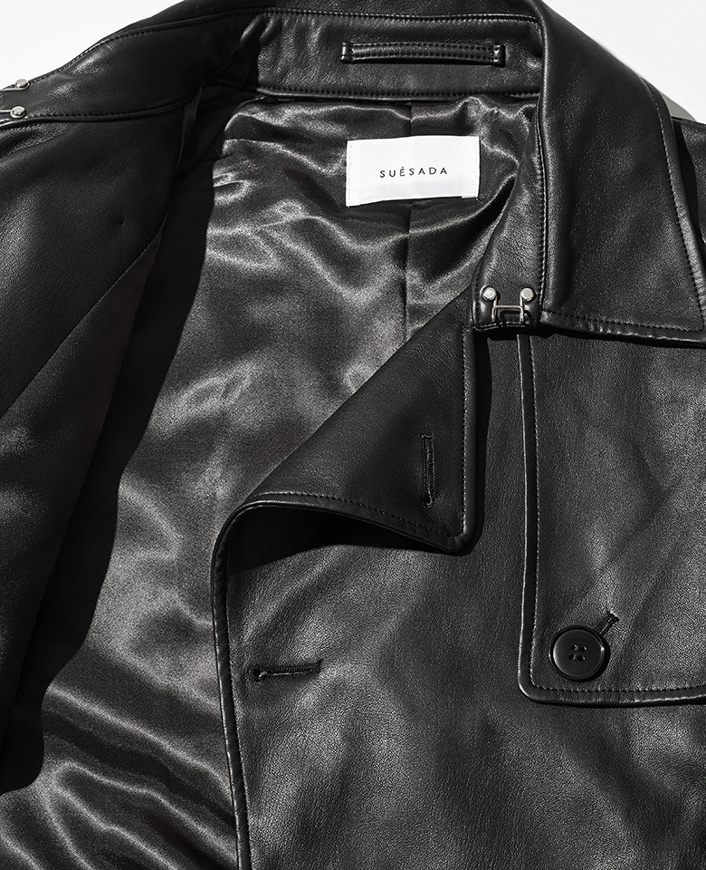 エコレザートレンチブルゾン