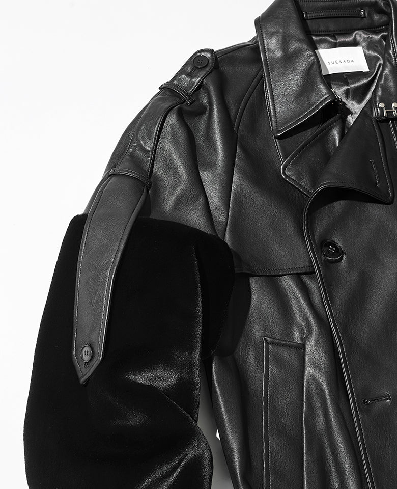 エコレザートレンチブルゾン