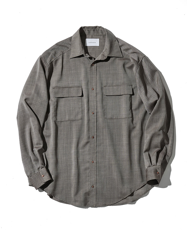 ウールシャンブレーシャツ