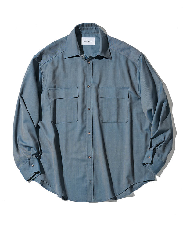 ウールシャンブレーシャツ