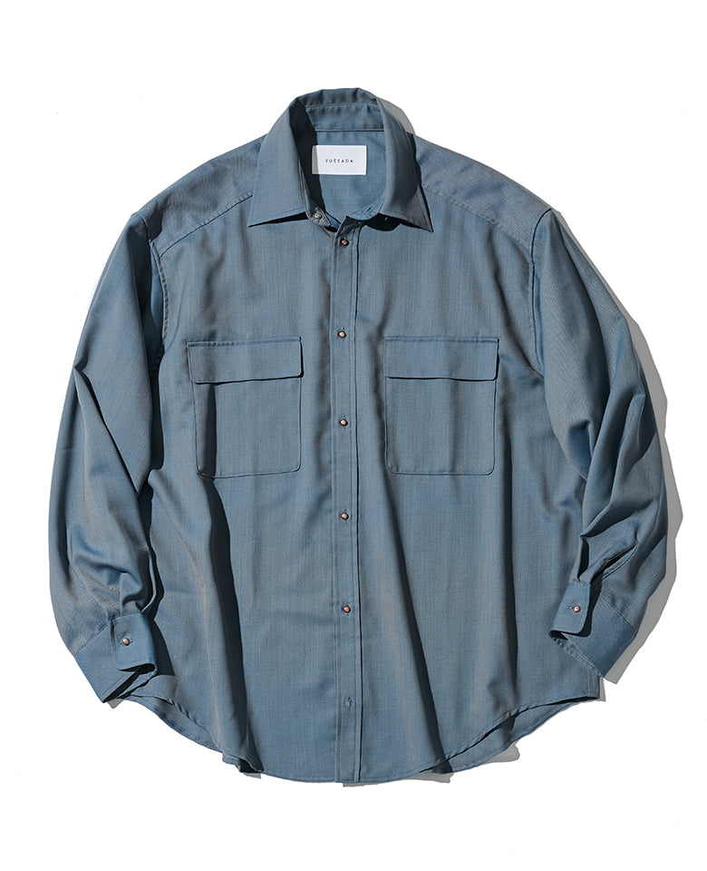 ウールシャンブレーシャツ