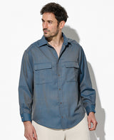 ウールシャンブレーシャツ