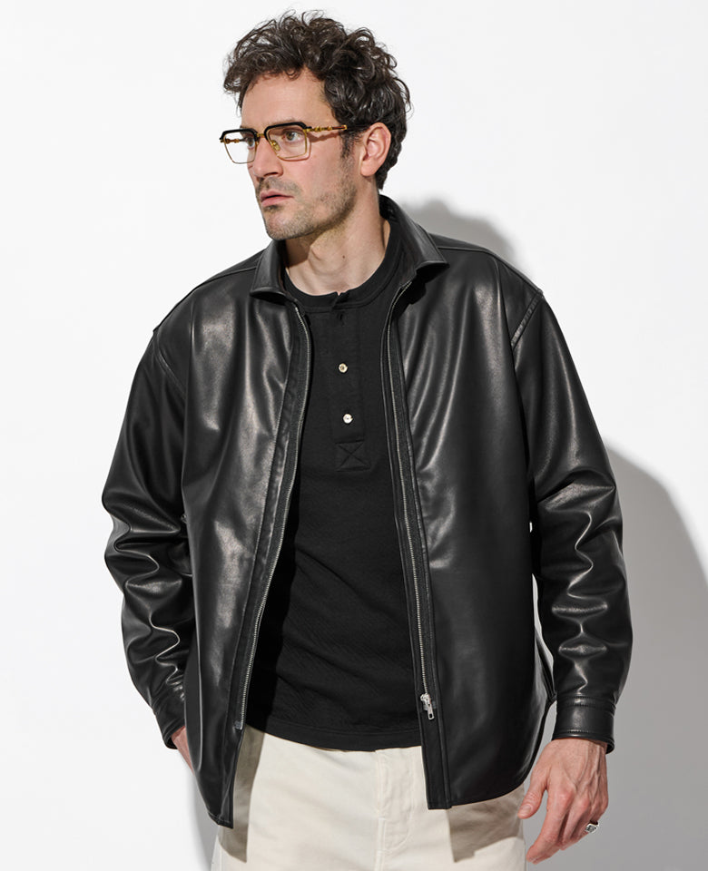 LEON別注 レザーリメイクジップシャツ – 買えるLEON