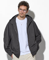 コットンストレッチテリー ジップアップフーディー