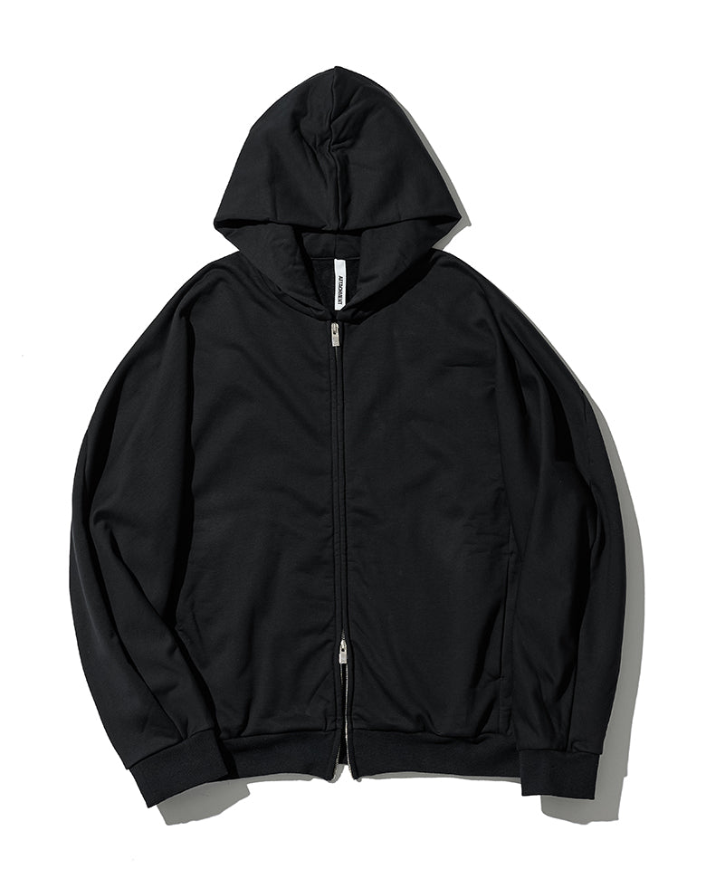 コットンストレッチテリー ジップアップフーディー