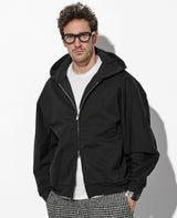 コットンストレッチテリー ジップアップフーディー