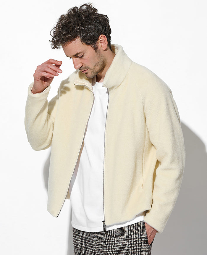 ウール/アルパカ ボア ジップアップブルゾン – 買えるLEON