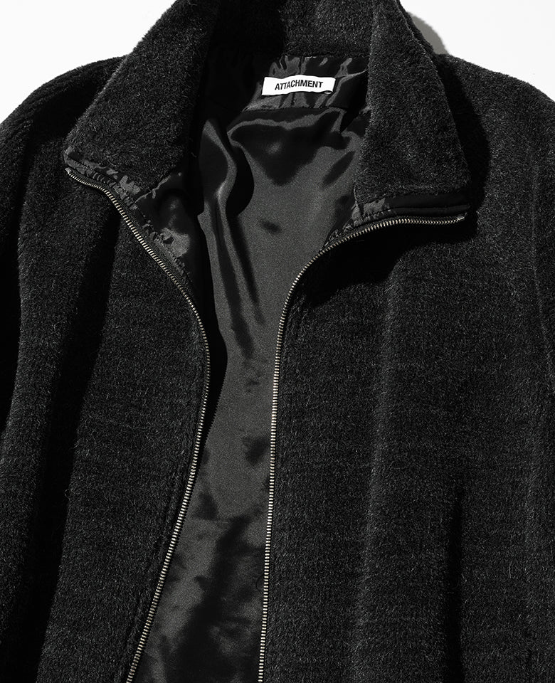 ウール/アルパカ ボア ジップアップブルゾン