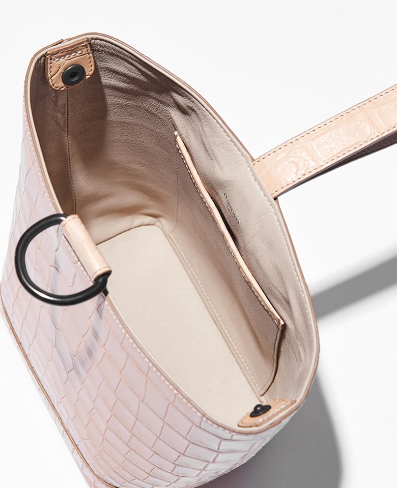 Genuine crocodile leather ring one handle bag