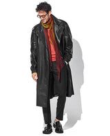 leather drape coat
