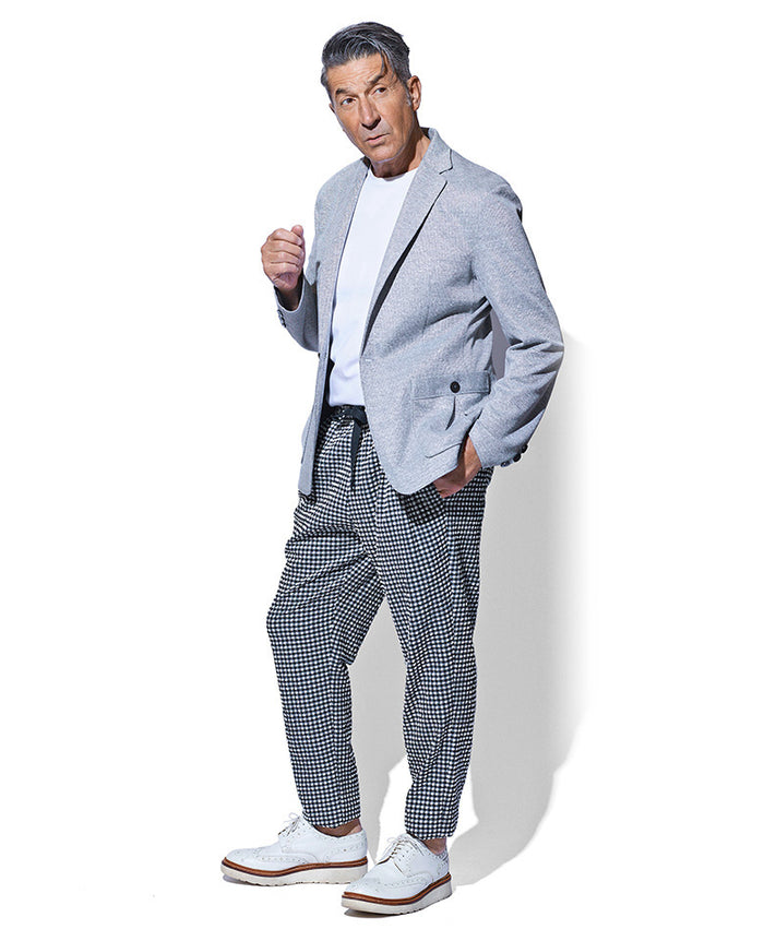 Circolo グレンチェックコットンジャージージャケット 干場 LEON Circolo グレンチェックコットンジャージージャケット 干場 LEON