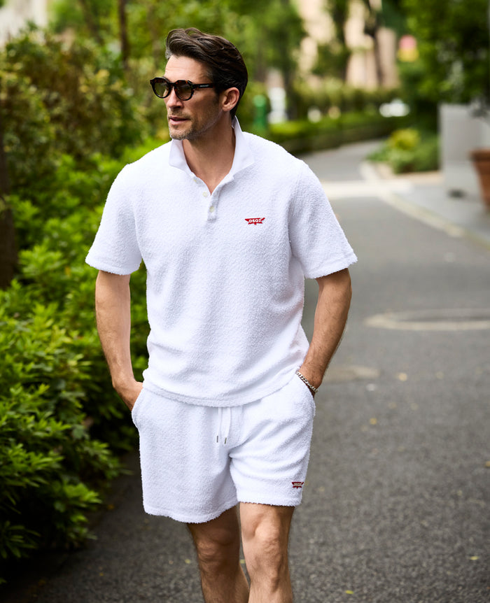 FILA 異素材セットアップ ホワイト/ネイビー　アンダーパンツ以外 フリースセットアップ（ホワイト） – 買えるLEON