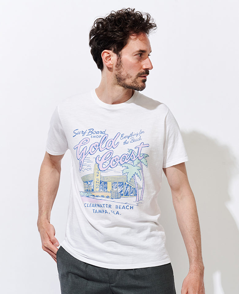 クルーネックプリントTシャツ
