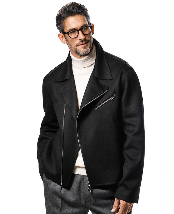 ライダース型カシミヤジャケット