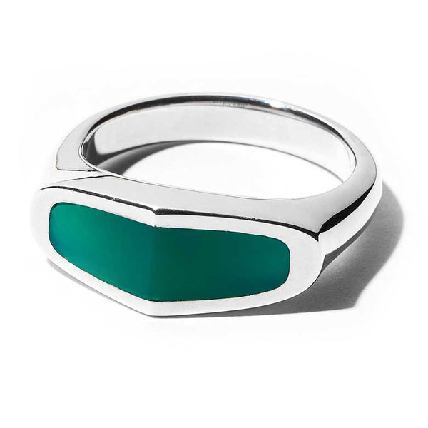 EQUINOX-ピラミッド ハーフ ムーン ホワイトアゲート リング　13号 受注予約】EQUINOX-ピラミッド ハーフ ムーン ホワイトアゲート リング