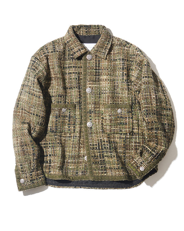 タグ付き新品 定価5.3万 Uhr Tweed Shirt Jacket グレーVERYboutique