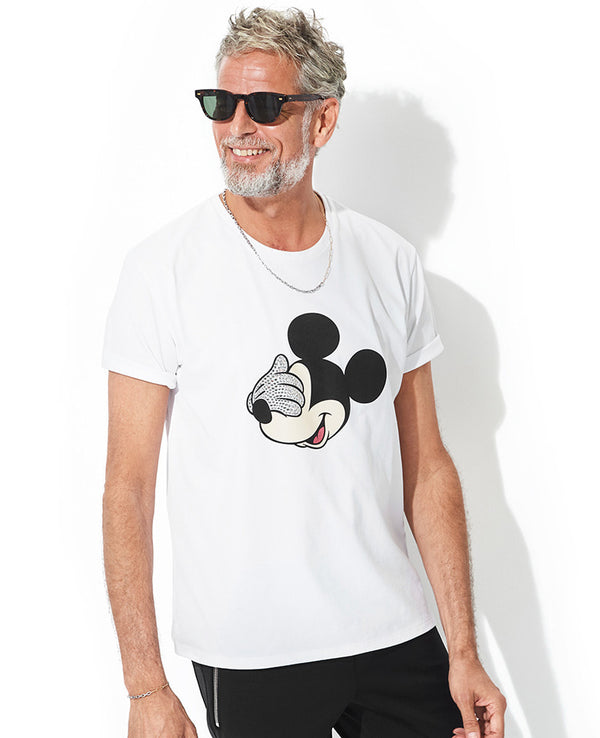 Blindfold Mickey Rhinestone T-shirt 