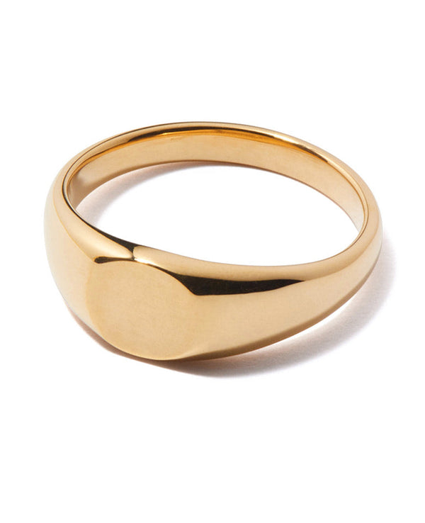 [Initials selectable] Oval signet ring slim