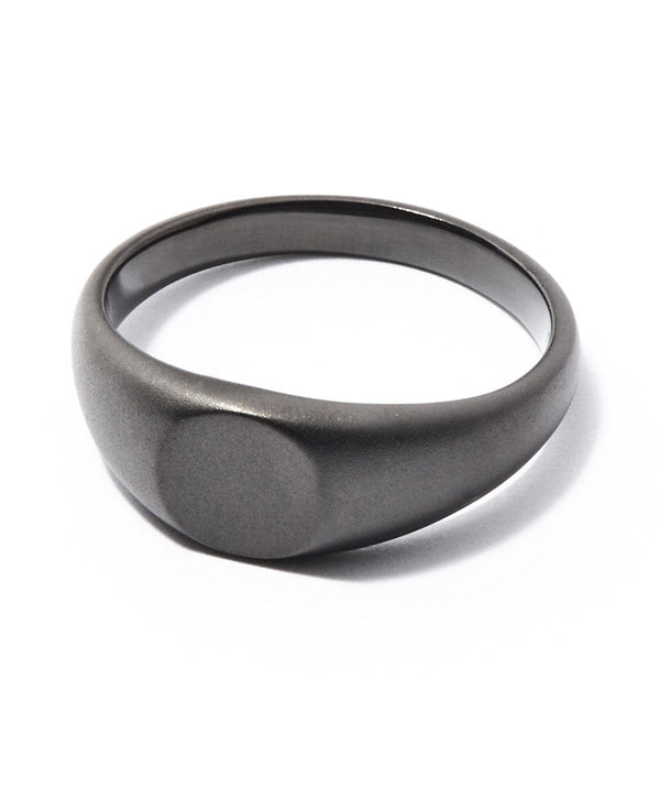 [Initials selectable] Oval signet ring slim