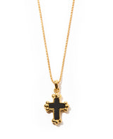 K18YG onyx cross pendant
