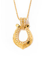 K18YG horseshoe pendant
