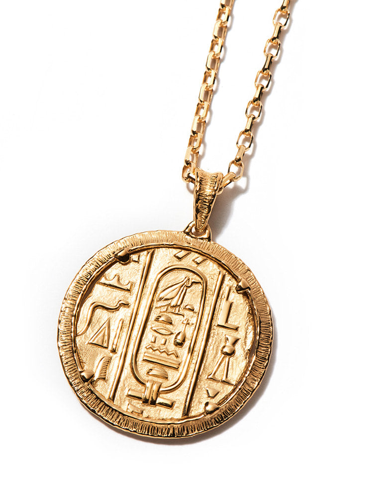 Egyptian mythology antique coin style pendant Queen Nefertari