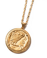 Egyptian mythology antique coin style pendant Athena