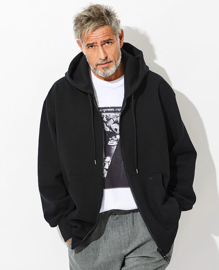 and per se ホワイト ジップアップジャケット L AND PER SE アンパスィ フロントロゴ 長袖 ジップジャケット
